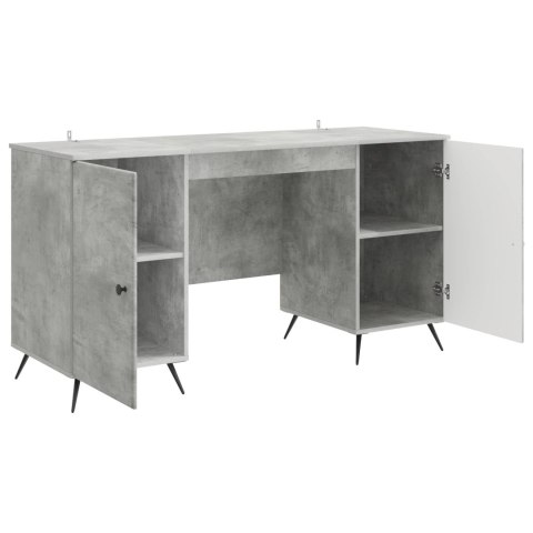 BIURKO BETONOWY SZARY 142,5 X 50 X 75 CM DREWNO INŻYNIERYJNE