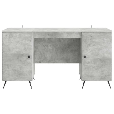 BIURKO BETONOWY SZARY 142,5 X 50 X 75 CM DREWNO INŻYNIERYJNE