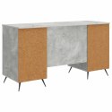 BIURKO BETONOWY SZARY 142,5 X 50 X 75 CM DREWNO INŻYNIERYJNE