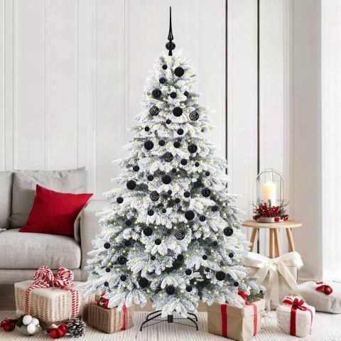 VidaXL Sztuczna choinka z 300 diodami LED Biały 180 cm PE i PVC