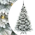 VidaXL Sztuczna choinka z 300 diodami LED Biały 180 cm PE i PVC