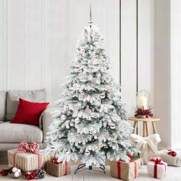 VidaXL Sztuczna choinka z 300 diodami LED Biały 180 cm PE i PVC