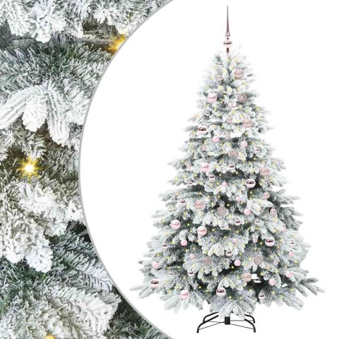 VidaXL Sztuczna choinka z 300 diodami LED Biały 180 cm PE i PVC