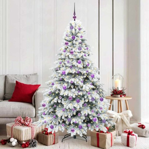 VidaXL Sztuczna choinka z 300 diodami LED Biały 180 cm PE i PVC