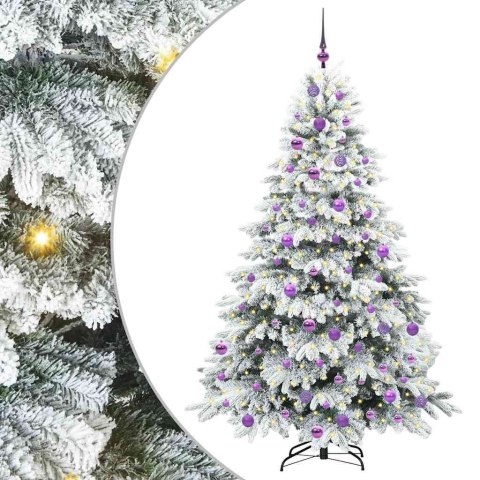 VidaXL Sztuczna choinka z 300 diodami LED Biały 180 cm PE i PVC