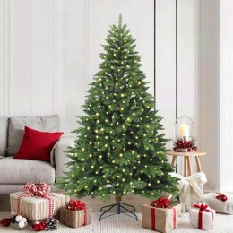 VidaXL Sztuczna choinka z 300 diodami LED Zielony 180 cm PE i PVC