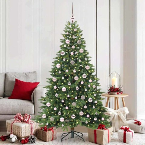 VidaXL Sztuczna choinka z 300 diodami LED Zielony 180 cm PE i PVC