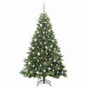 VidaXL Sztuczna choinka z 300 diodami LED Zielony 180 cm PE i PVC