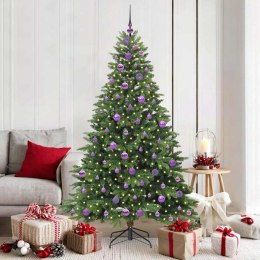 VidaXL Sztuczna choinka z 300 diodami LED Zielony 180 cm PE i PVC
