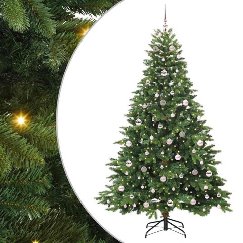VidaXL Sztuczna choinka z 300 diodami LED Zielony 210 cm PE i PVC