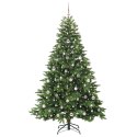 VidaXL Sztuczna choinka z 300 diodami LED Zielony 210 cm PE i PVC