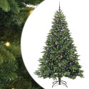 VidaXL Sztuczna choinka z 300 diodami LED Zielony 210 cm PE i PVC