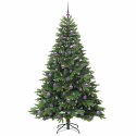 VidaXL Sztuczna choinka z 300 diodami LED Zielony 210 cm PE i PVC