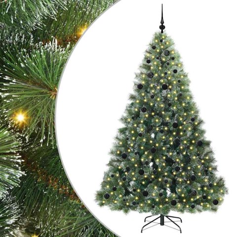 VidaXL Sztuczna choinka z 300 diodami LED Zielony 210 cm PE i PVC