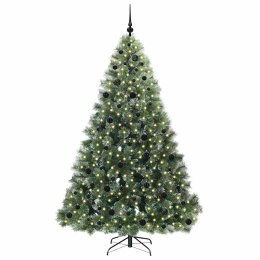 VidaXL Sztuczna choinka z 300 diodami LED Zielony 210 cm PE i PVC