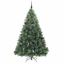 VidaXL Sztuczna choinka z 300 diodami LED Zielony 210 cm PE i PVC