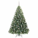 VidaXL Sztuczna choinka z 300 diodami LED Zielony 210 cm PE i PVC