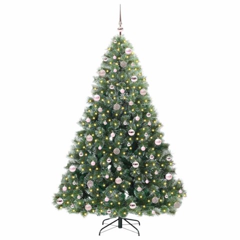 VidaXL Sztuczna choinka z 300 diodami LED Zielony 210 cm PE i PVC