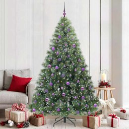 VidaXL Sztuczna choinka z 300 diodami LED Zielony 210 cm PE i PVC