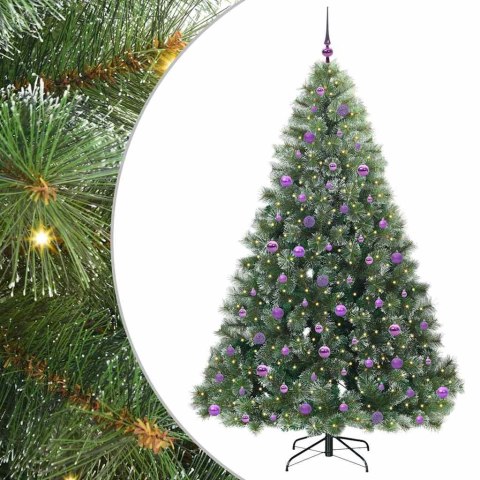 VidaXL Sztuczna choinka z 300 diodami LED Zielony 210 cm PE i PVC