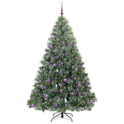 VidaXL Sztuczna choinka z 300 diodami LED Zielony 210 cm PE i PVC
