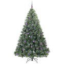 VidaXL Sztuczna choinka z 300 diodami LED Zielony 210 cm PE i PVC