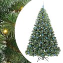 VidaXL Sztuczna choinka z 300 diodami LED Zielony 210 cm PE i PVC