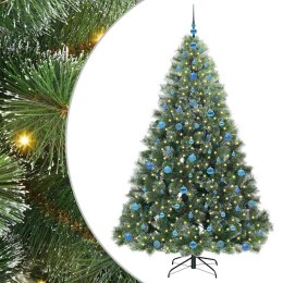 VidaXL Sztuczna choinka z 300 diodami LED Zielony 210 cm PE i PVC