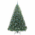 VidaXL Sztuczna choinka z 300 diodami LED Zielony 210 cm PE i PVC