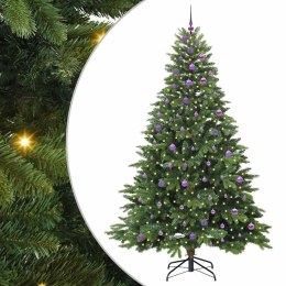 VidaXL Sztuczna choinka z 300 diodami LED Zielony 240 cm PE i PVC