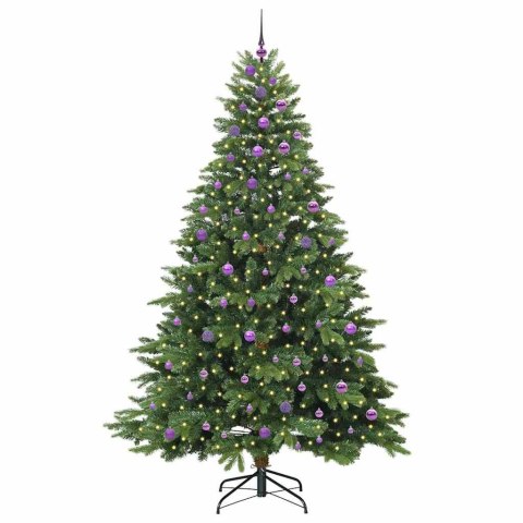 VidaXL Sztuczna choinka z 300 diodami LED Zielony 240 cm PE i PVC