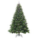 VidaXL Sztuczna choinka z 300 diodami LED Zielony 240 cm PE i PVC