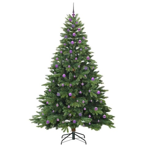 VidaXL Sztuczna choinka z 300 diodami LED Zielony 240 cm PE i PVC