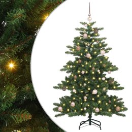VidaXL Sztuczna choinka z zawiasami Zielony 150 cm PVC i stal