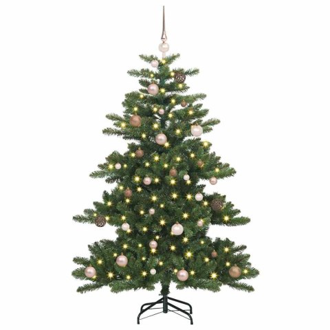 VidaXL Sztuczna choinka z zawiasami Zielony 150 cm PVC i stal