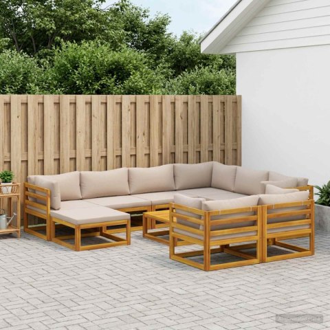 VidaXL Zestaw Sof 10 szt. naturalny Lite Drewno Akacji