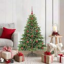 VidaXL Sztuczna choinka z 150 diodami LED Zielony 120 cm PE i PVC