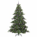 VidaXL Sztuczna choinka z zawiasami Zielony 210 cm PVC i stal