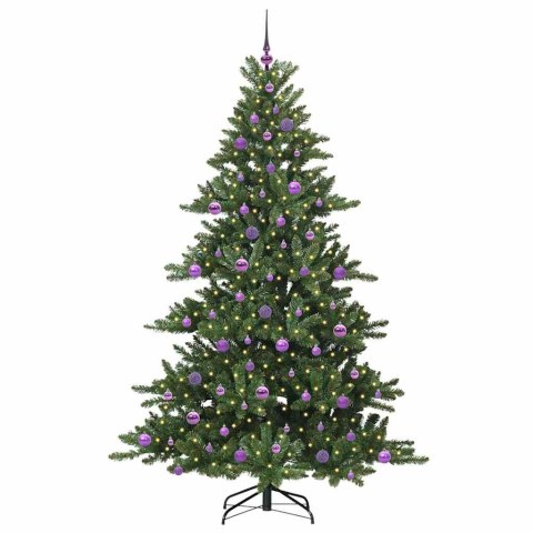 VidaXL Sztuczna choinka z zawiasami Zielony 210 cm PVC i stal