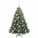 VidaXL Sztuczna choinka z 150 diodami LED Zielony 120 cm PE i PVC