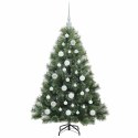 VidaXL Sztuczna choinka z 150 diodami LED Zielony 120 cm PE i PVC