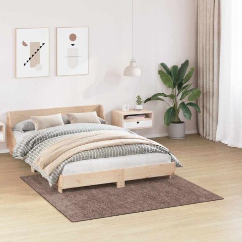 VidaXL Antypoślizgowy dywan shaggy brązowy 160 x 160 cm PP
