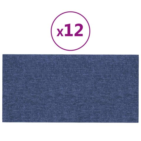 VidaXL Wejściowy zagłówek 12 szt. 30 x 15 cm Niebieski tkanina