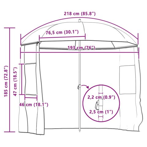 VidaXL Parasol wędkarski 218 x 185 cm Poliester Oxford Moro