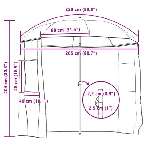 VidaXL Parasol wędkarski 228 x 204 cm Poliester Oxford Moro
