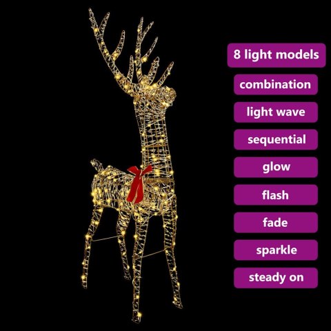 VidaXL 3D Renifer 140 LED Ciepła biel 128 cm PET