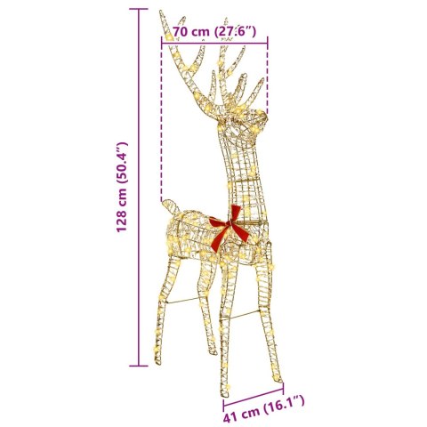 VidaXL 3D Renifer 140 LED Ciepła biel 128 cm PET