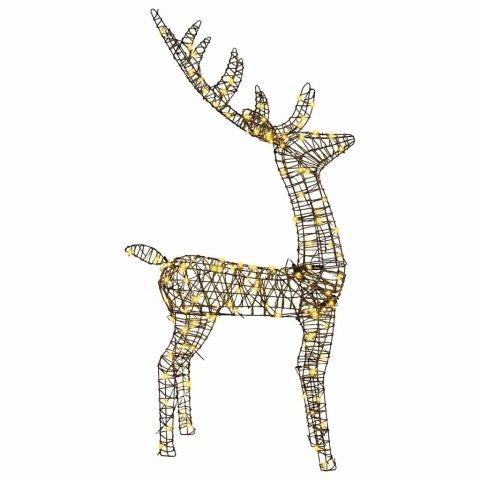 VidaXL 3D Renifer 140 LED Ciepła biel 70 x 41 x 128 cm rattan