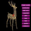 VidaXL 3D Renifer 250 LED Ciepła biel 96 x 40 x 180 cm PET