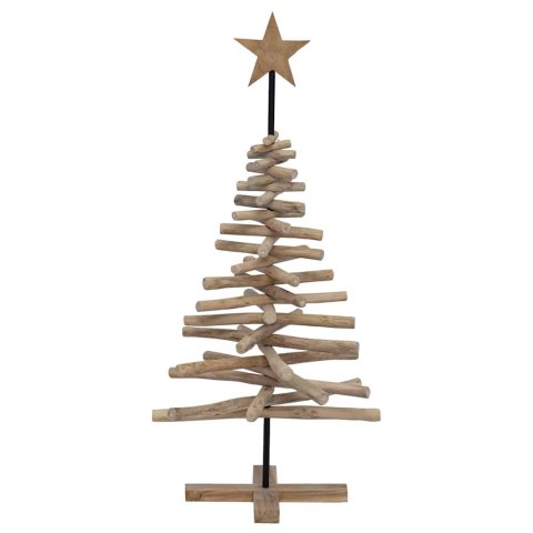 VidaXL Choinka brązowy 120 cm Lite drewno tekowe